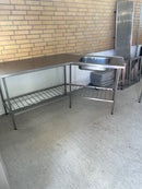 Rustfrit bord m/vask (brugt)