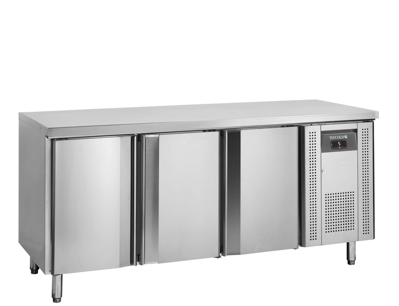 Tefcold energivenligt rustfrit kølebord u/bagkant CK7310X1 GN 1/1
