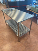 Rustfrit bord 1450mm x 650mm x 900mm OUTLET