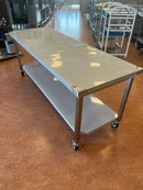 Rustfrit arbejdsbord m/hjul 2000mm x 700mm x 830mm OUTLET