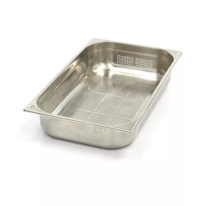 Kantine 1/1 GN 100 mm, rustfri, perforeret.